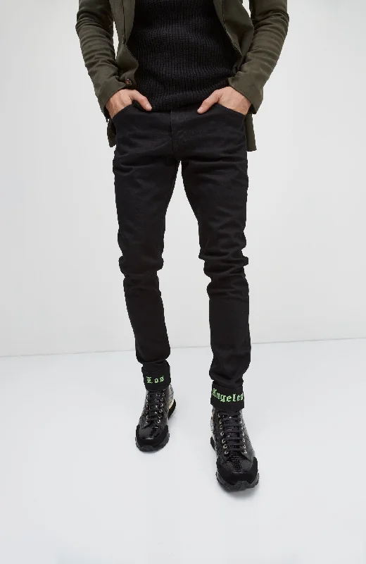 High-Waisted Bootcut Men's JeansLos Angeles Lux Denim - Black Green