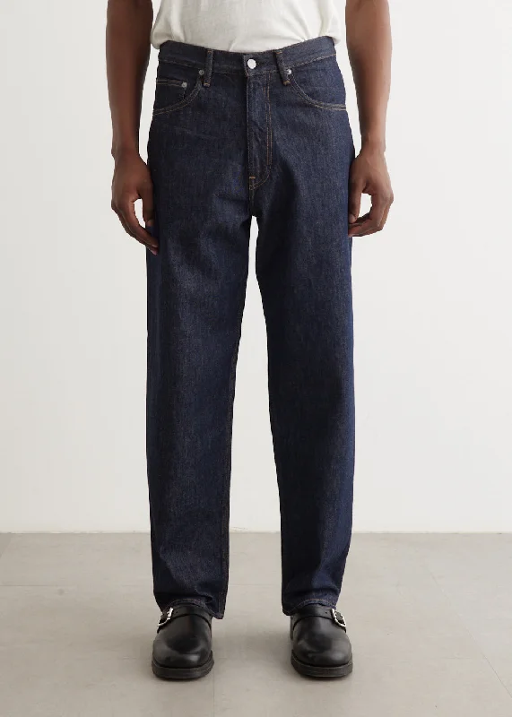 Slim-Fit Men's JeansHard Twist Denim Wide Pants