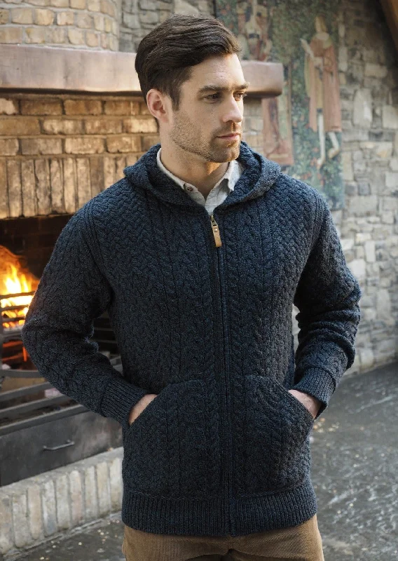 Lightweight Men's Cardigan SweatersAran Crafts Men’s Hooded Cardigan | Sherwood