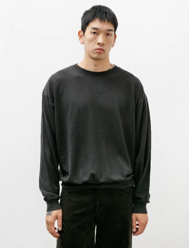 Men's Sweaters with Straight-Cut ShapesSuper High Gauge Sweat P/O Ink Black