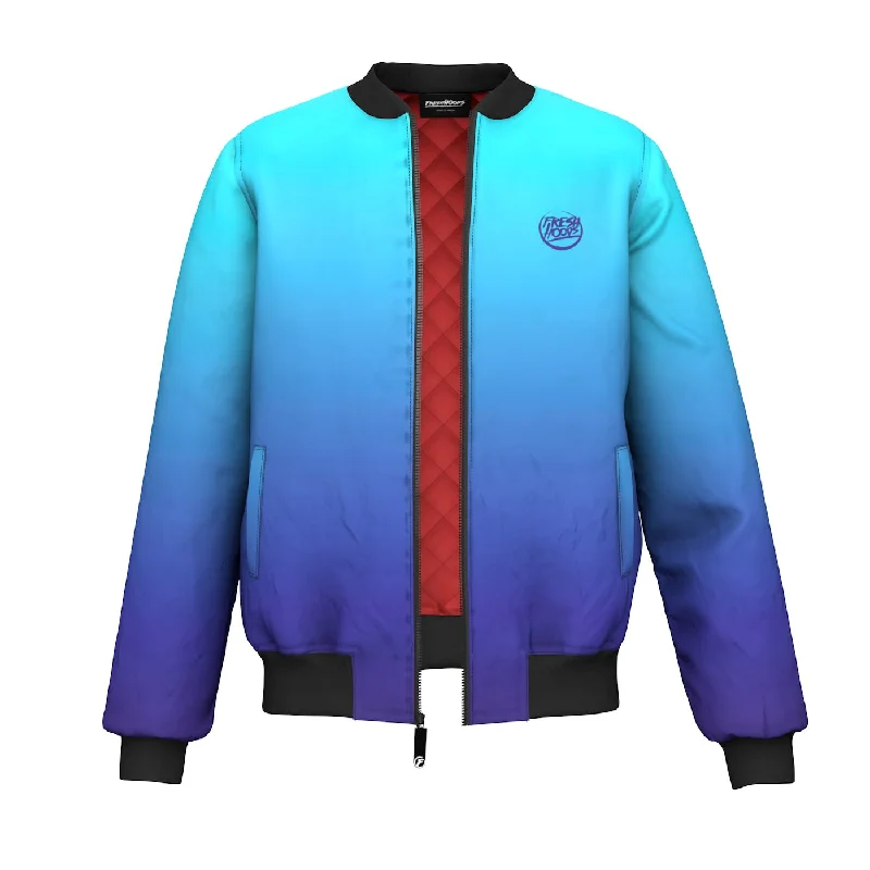 Men's Coats with Multi-Pocket DesignBlue Lagoon Bomber Jacket