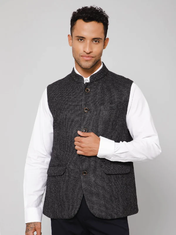 Men's Coats for Tall MenMen Black Waist Coat