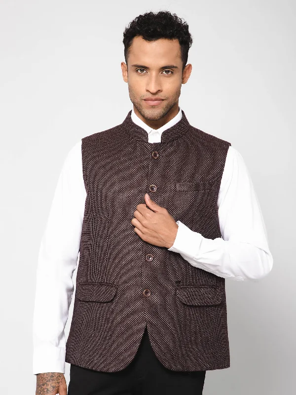 Luxurious Men's Cashmere CoatsMen Wine Waist Coat