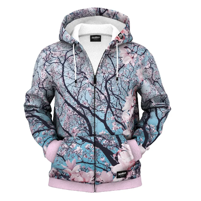 Men's Hoodies for Winter SportsCherry Blossom Zip Up Hoodie