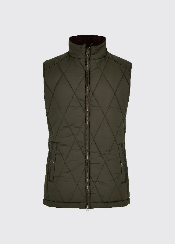 Men's Coats with Contrast StitchingColamber Men’s Quilted Gilet - Olive