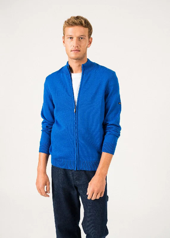 Men's Shirts with Hidden ButtonsColorado zipped cardigan - high-necked, in merino wool (GITANE/NAVY)