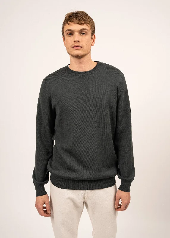 Men's Shirts with Embellished SleevesCruiser round neck jumper - in soft wool (VEGETAL)