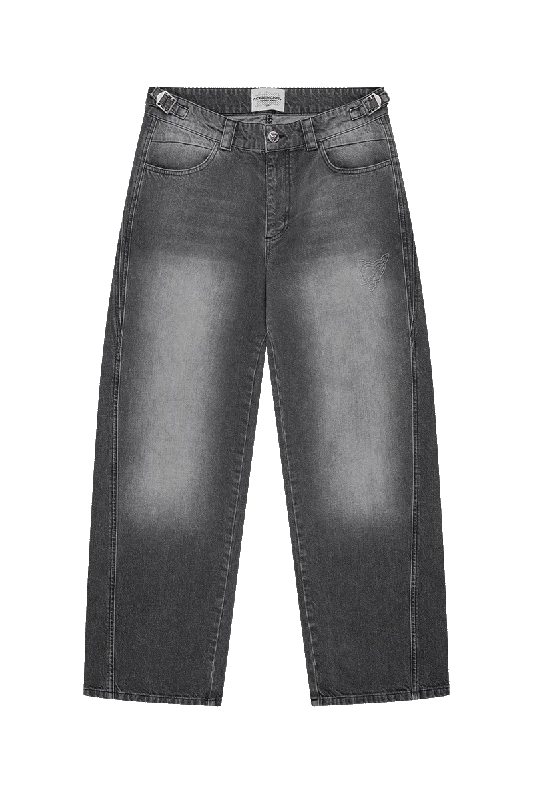 Men's Straight-Leg JeansDISTINCTIVE BAGGY DENIM GREY WASHED