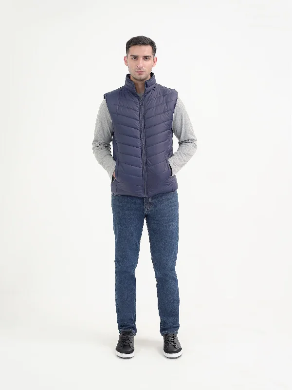 Men's Coats with Snap Buttons"EOS" Casual Sleeveless Puffer Jacket