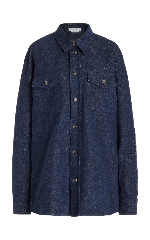 Men's Shirts with French CuffsEverly Overshirt in Organic Raw Denim