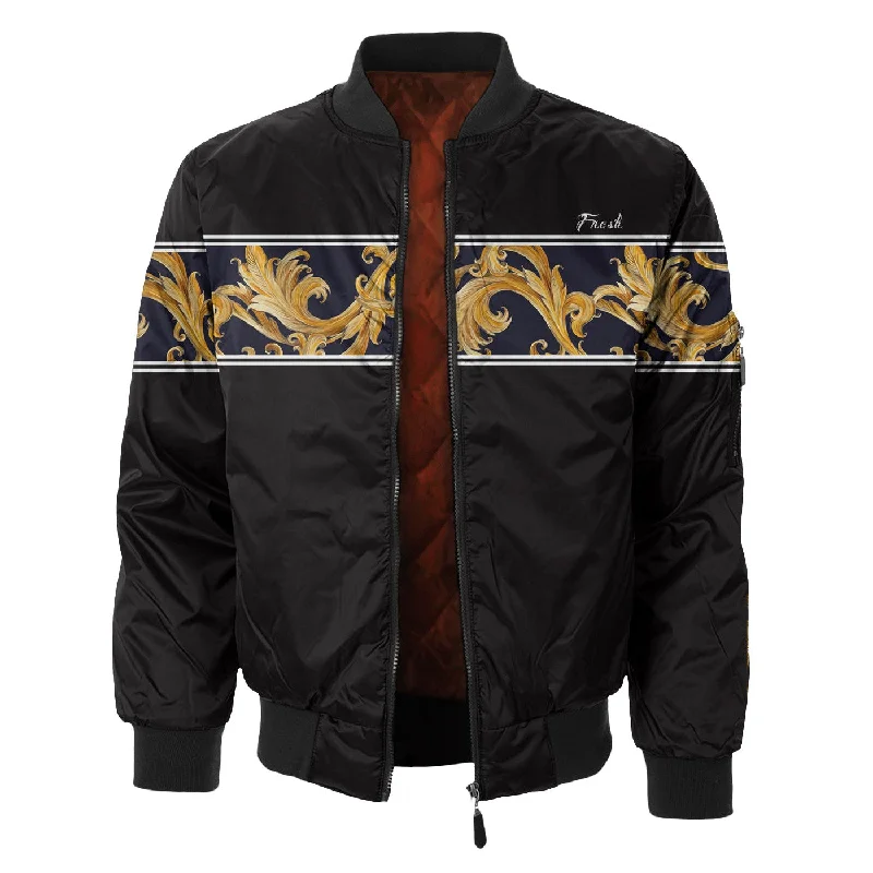 Men's Coats with Wind-Resistant FabricFancy Bomber Jacket