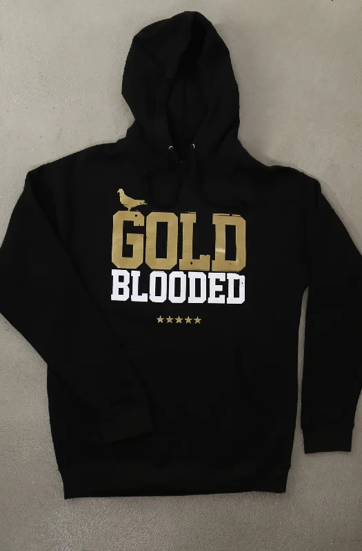 Men's Hoodies for TravelGold Blooded (Men's Black/White/Gold Hoody)