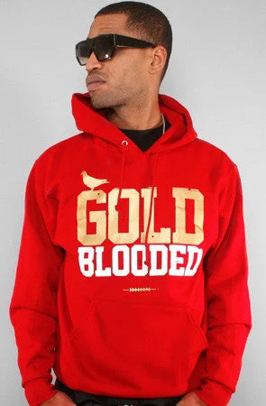 Men's Hoodies with Water-Repellent FabricGold Blooded (Men's Red Hoody)