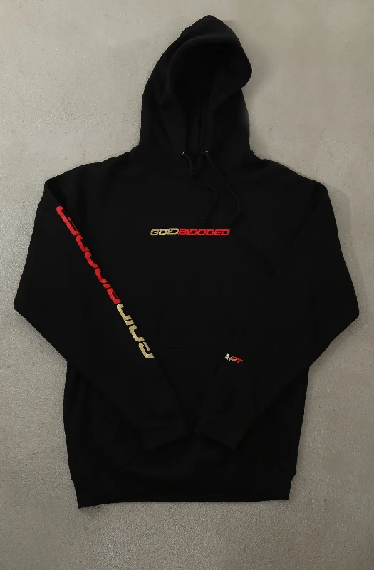 Men's Hoodies for Big and TallGold Blooded RPM (Men's Black/Red Hoody)