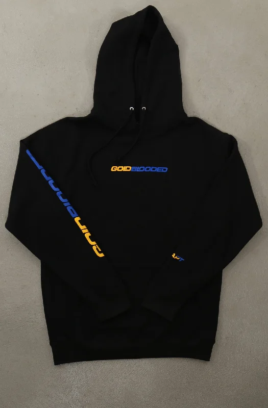 Men's Hoodies with Ribbed HemsGold Blooded RPM (Men's Black/Royal Hoody)