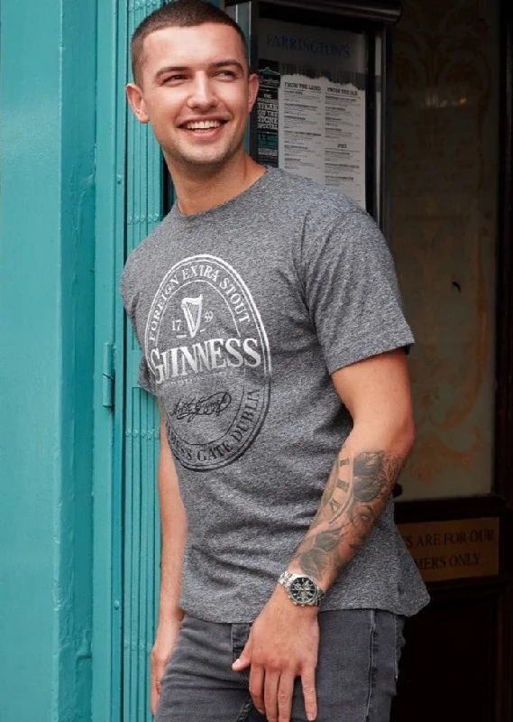 Men's Shirts with Belt AttachmentsGuinness Black Grindle Stamp T-Shirt