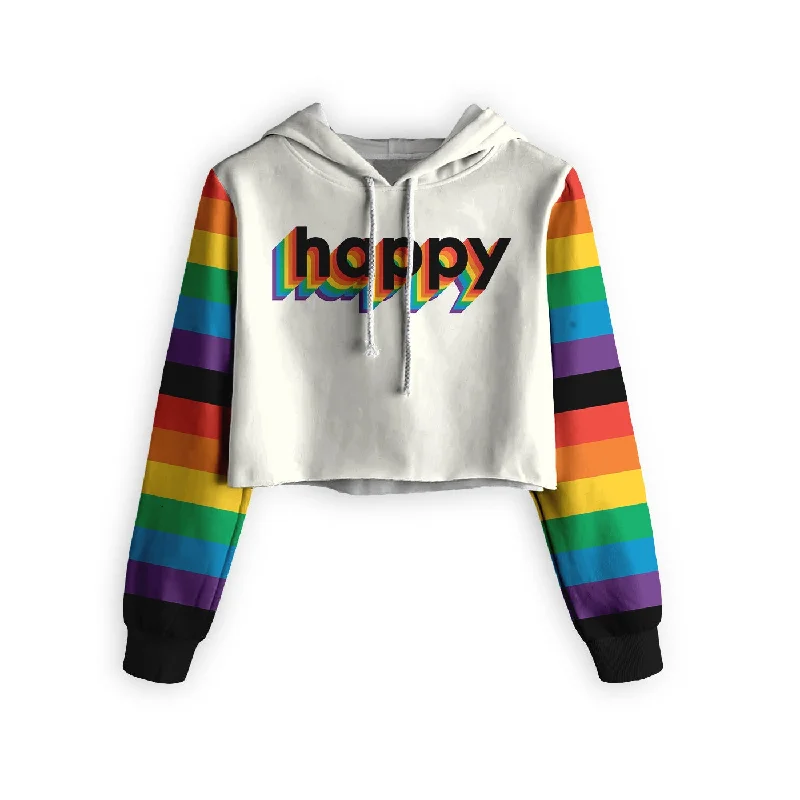 Men's Hoodies for Skinny MenHappy Cropped Hoodie