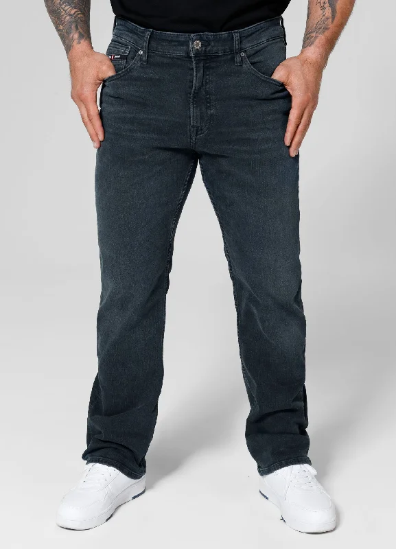 Men's Jeans with EmbroideryHIGHLANDER Long Dark Wash Jeans