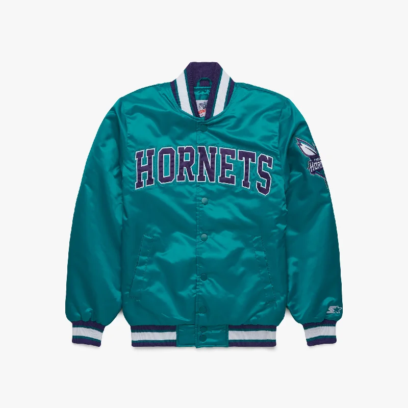 Men's Coats with HoodsHOMAGE x Starter Hornets Satin Jacket