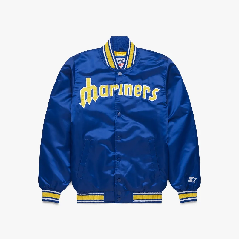 Comfortable Men's ParkasHOMAGE X Starter Mariners Satin Jacket