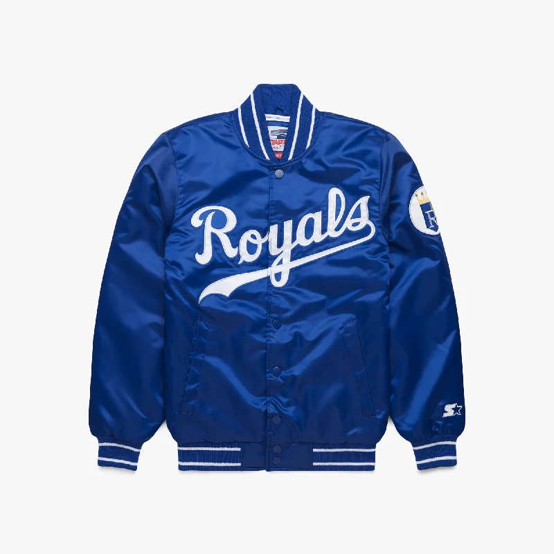 Men's Coats with Quilted LiningHOMAGE X Starter Royals Satin Jacket