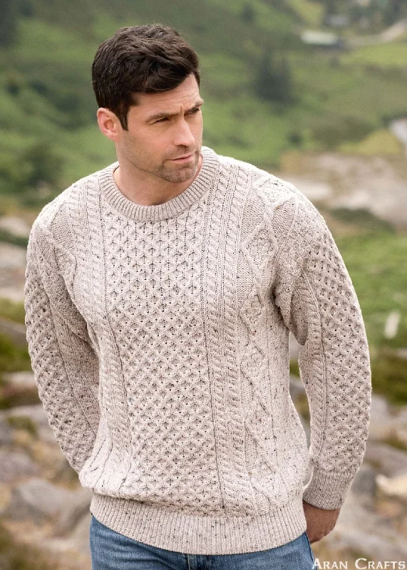 Men's Sweaters with Relaxed FitsInis Mor Aran Sweater | Oatmeal