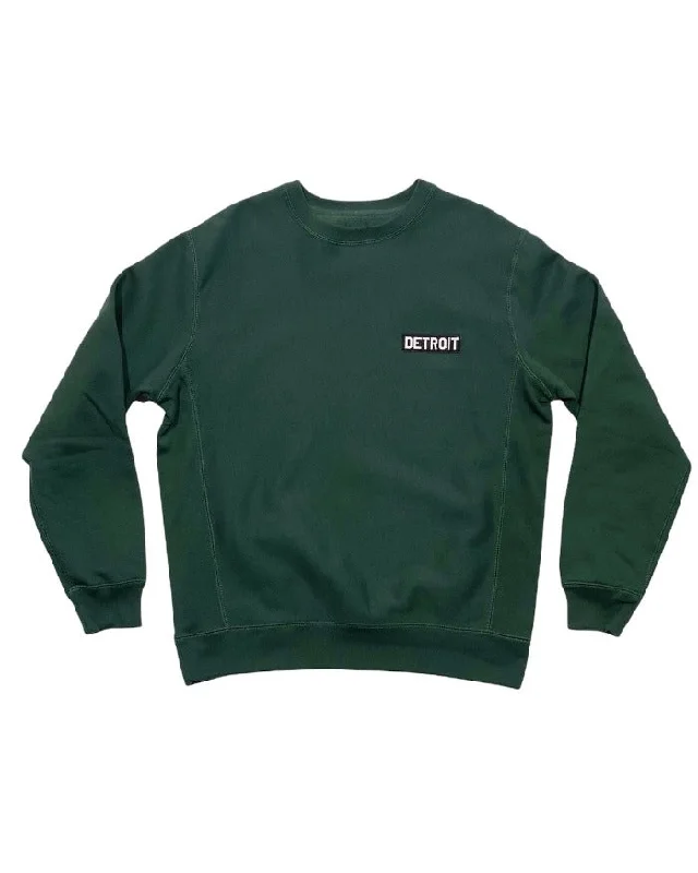 Men's Hoodies with Zipper DetailsInk Detroit Heavyweight Crewneck Sweatshirt - Forest Green