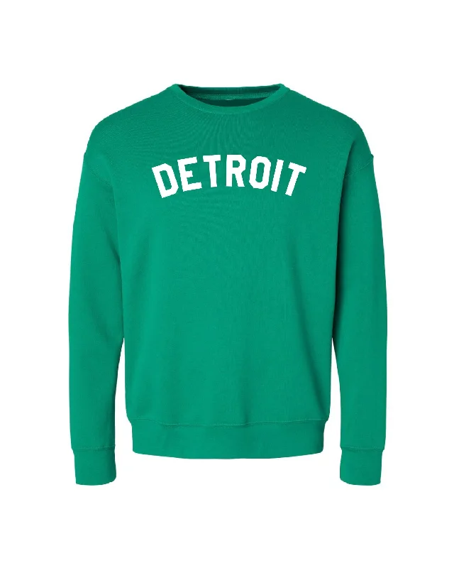 Men's Hoodies with Quilted LiningInk Detroit - Kelly Green Crewneck