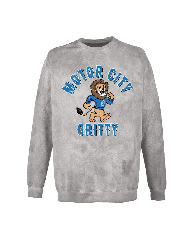 Essential Men's Sports HoodiesInk Detroit - Motor City Gritty Lions - Smoke Grey