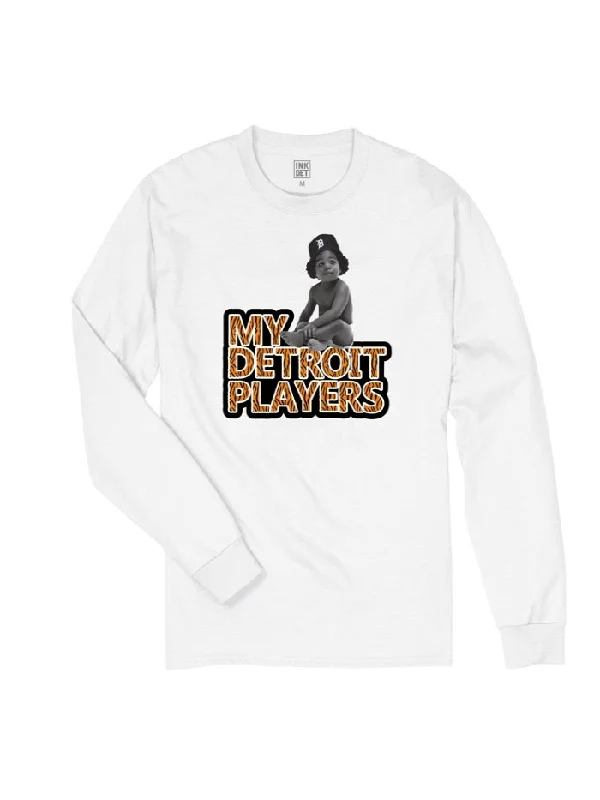 Best Men's Pullover HoodiesInk Detroit - My Detroit Players - Long Sleeve T-Shirt - White