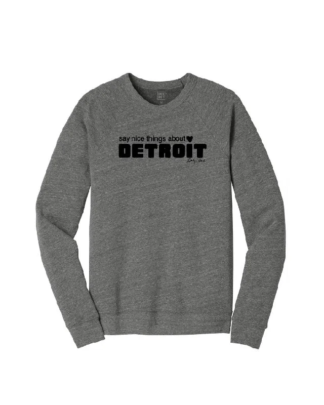 Men's Hoodies for SpringSay Nice Things about Detroit Crewneck Sweatshirt - Heather Grey