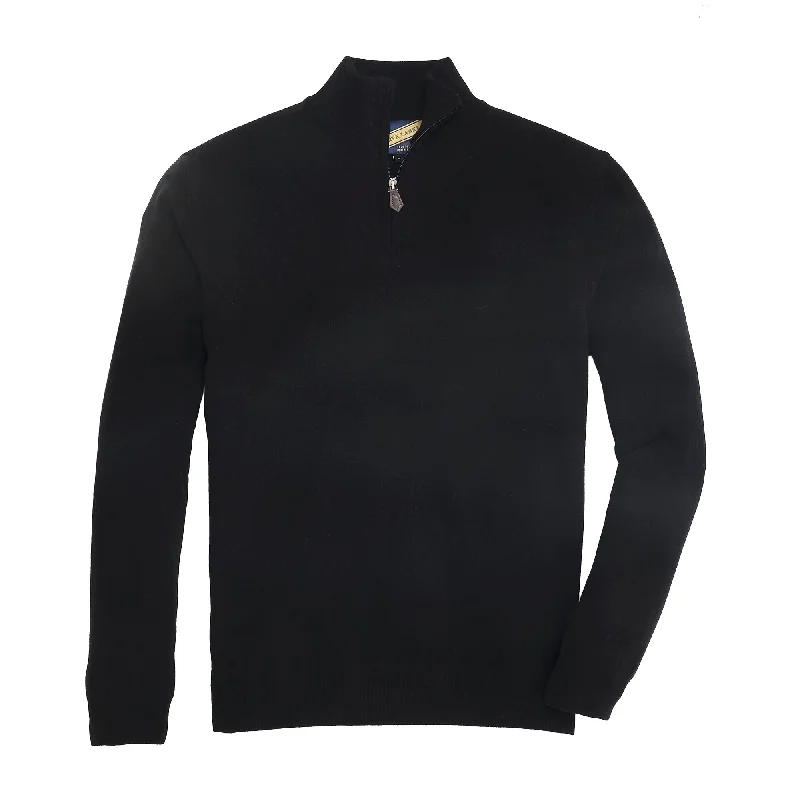 Men's Sweaters with ZippersJames Cashmere 1/4 Zip - Black