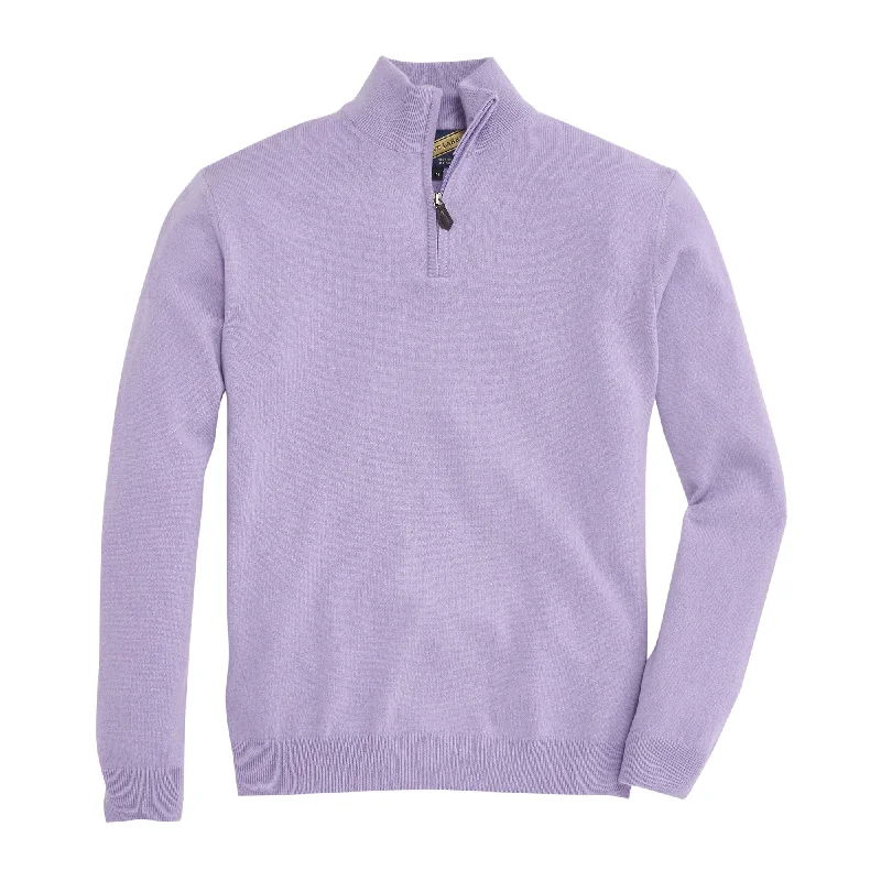 Men's Sweaters with Appliqué DetailsJames Cashmere 1/4 Zip - Thistle