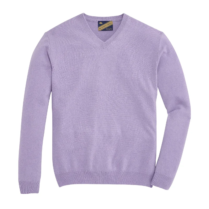 Men's Sweaters with Set-In SleevesJames Cashmere V Neck - Thistle