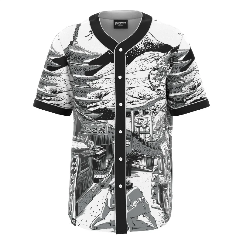 Men's Shirts with Button-Down PocketsJapan Street Jersey