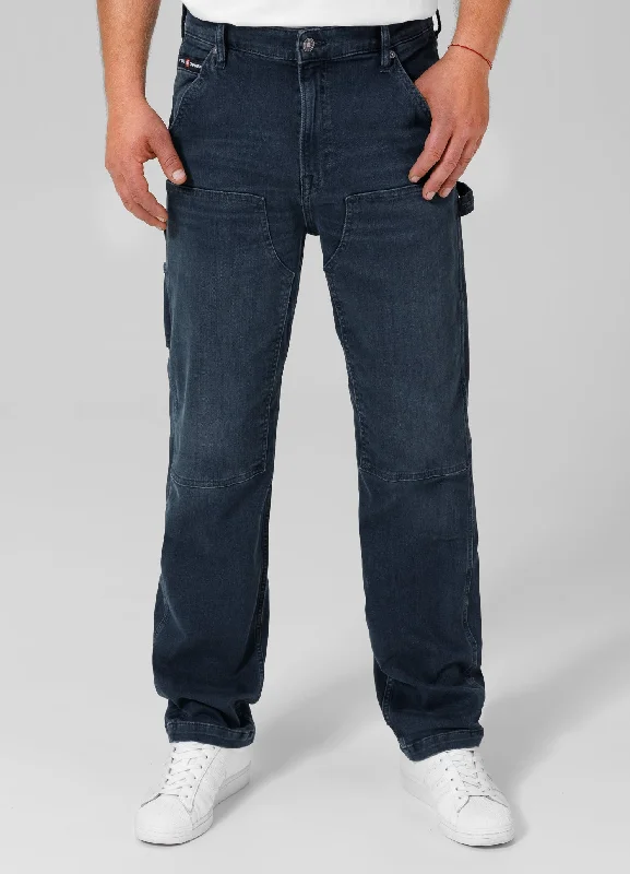 Men's Jeans with Fashionable RipsCARPENTER Dark Wash Jeans