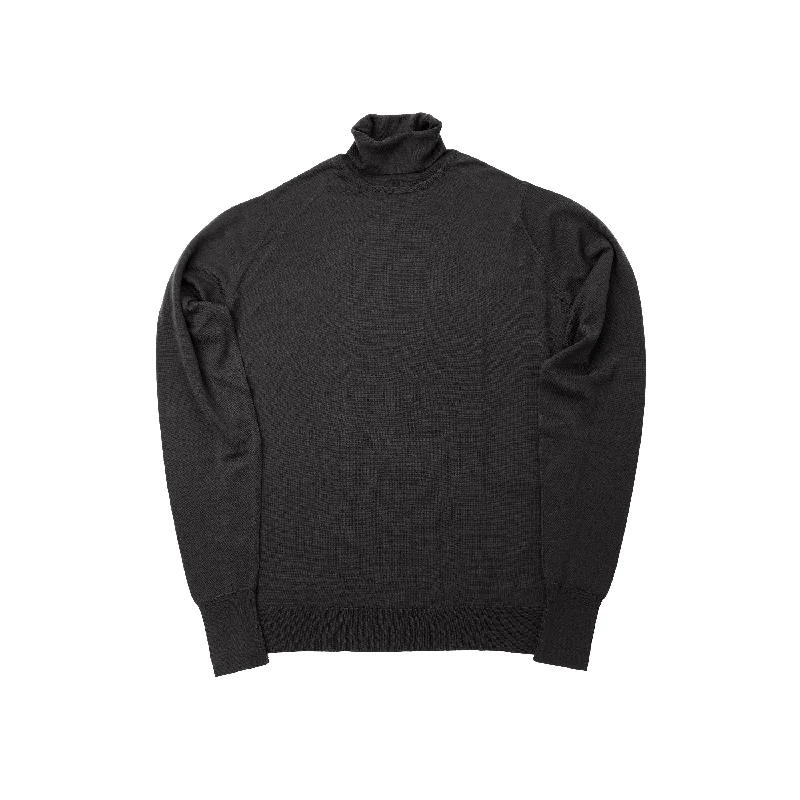 Men's Sweaters for Casual OccasionsJohn Smedley Richards Merino Wool Black Pullover