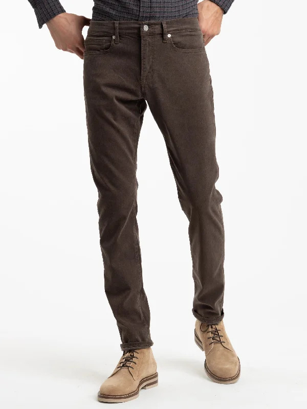 Men's Jeans with Embroidered LogosL'Homme Slim Brushed Twill Jeans in Mocha