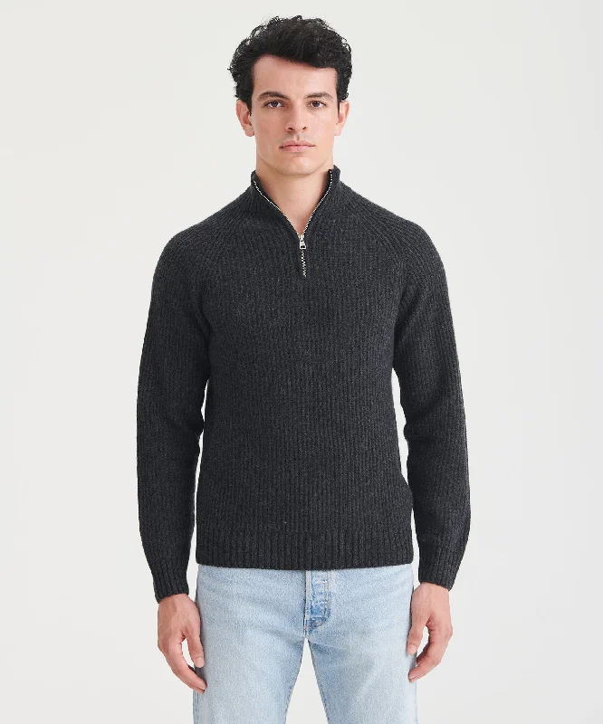 Essential Men's V-Neck SweatersLuxe Cashmere Fisherman Quarter Zip