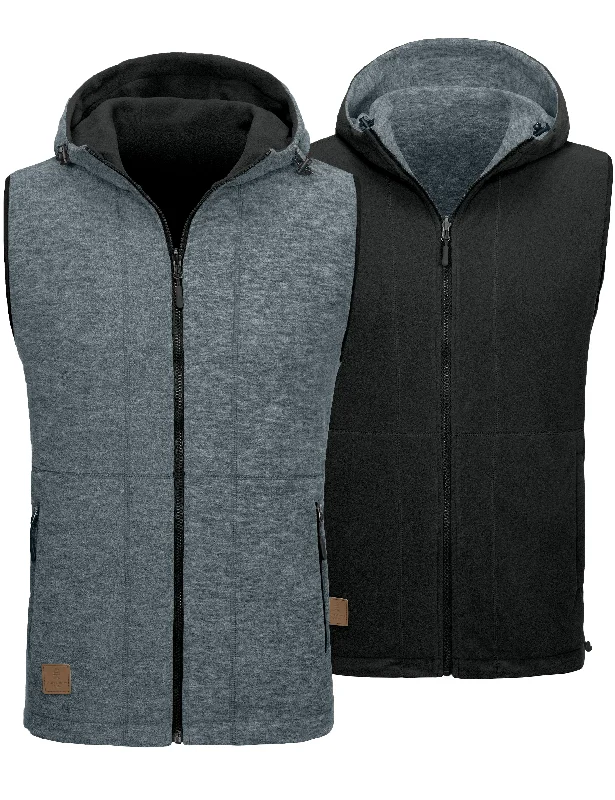 High-Quality Men's Duffle CoatsMen's Lightweight Reversible Fleece Hood Vest