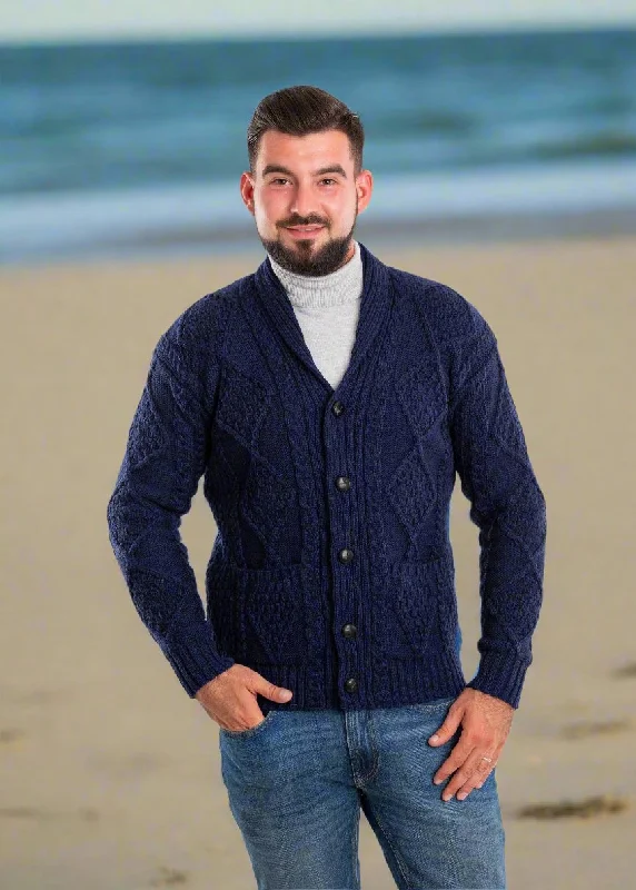 Men's Sweaters with Hoods and DrawstringsMen's Shawl Button Cardigan | Blue