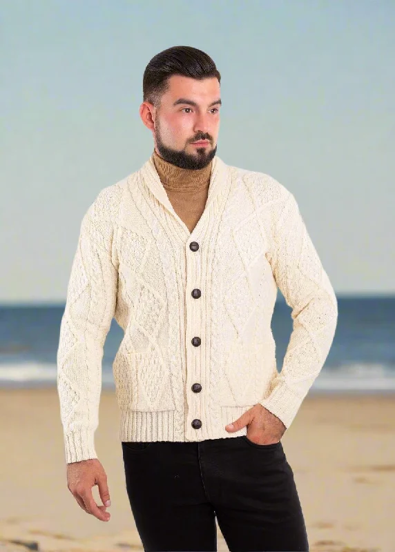 Men's Sweaters with EmbellishmentsMen's Shawl Button Cardigan | Natural