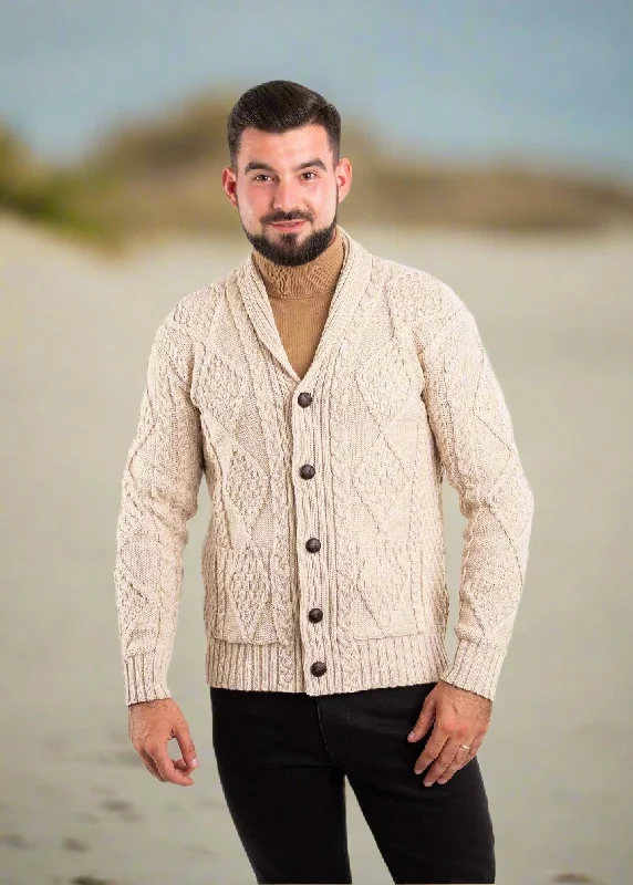 Men's Sweaters with Tapered ShapesMen's Shawl Button Cardigan | Oatmeal