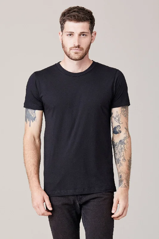 Men's Shirts with Wingtip CollarsMen's Short Sleeve Crew - Black