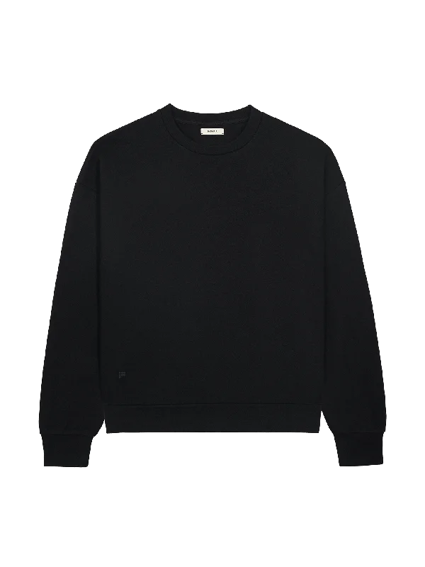 Men's Coats with Adjustable SleevesMens Recycled Wool Jersey Oversized Sweater—black