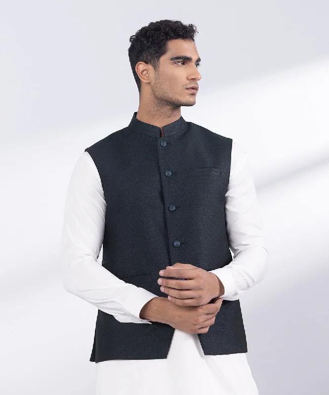 Men's Coats for LayeringEmbroidered Wash & Wear Waistcoat