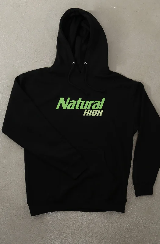 Men's Hoodies for LoungingNatural High (Men's Black/Green Hoody)