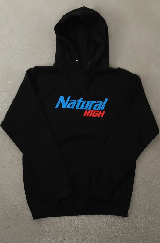 Men's Hoodies with Built-In HeadphonesNatural High (Men's Black/Red Hoody)