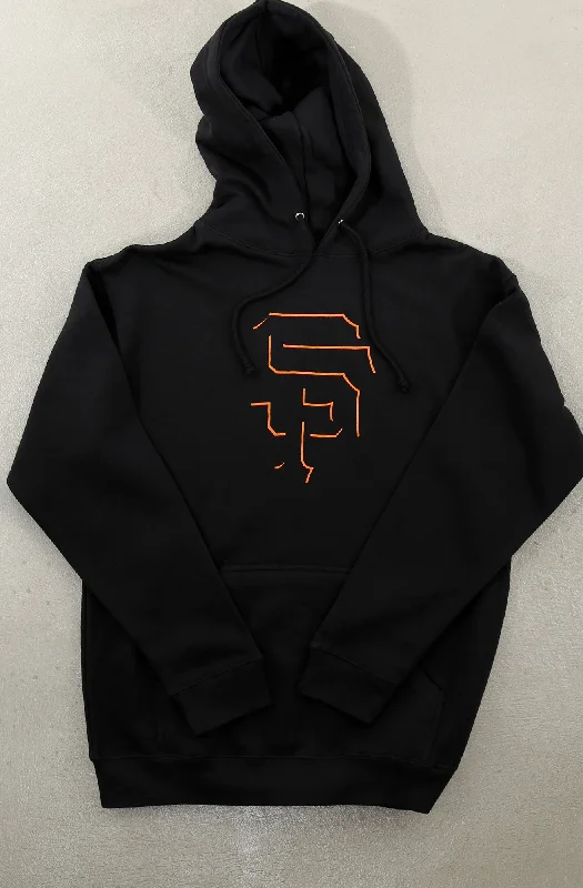 Men's Hoodies with ThumbholesSF Eclipse (Men's Black/Orange Hoody)