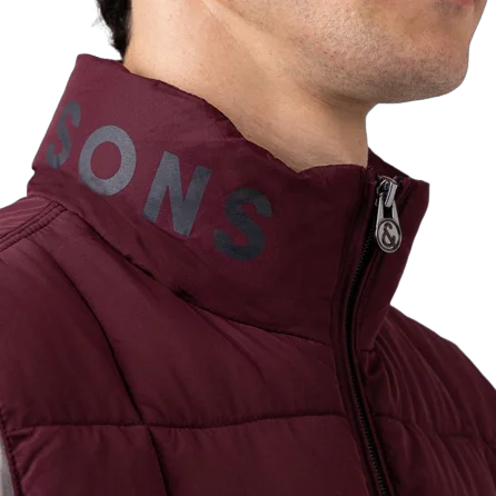 Comfortable Men's ParkasPadded Vest - Burgundy | Navy